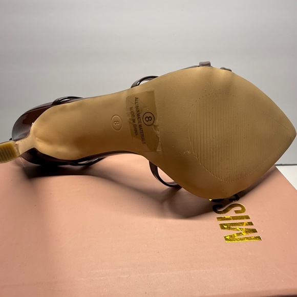 Miss Lola Pointed toe brown heels. - Picture 8 of 9